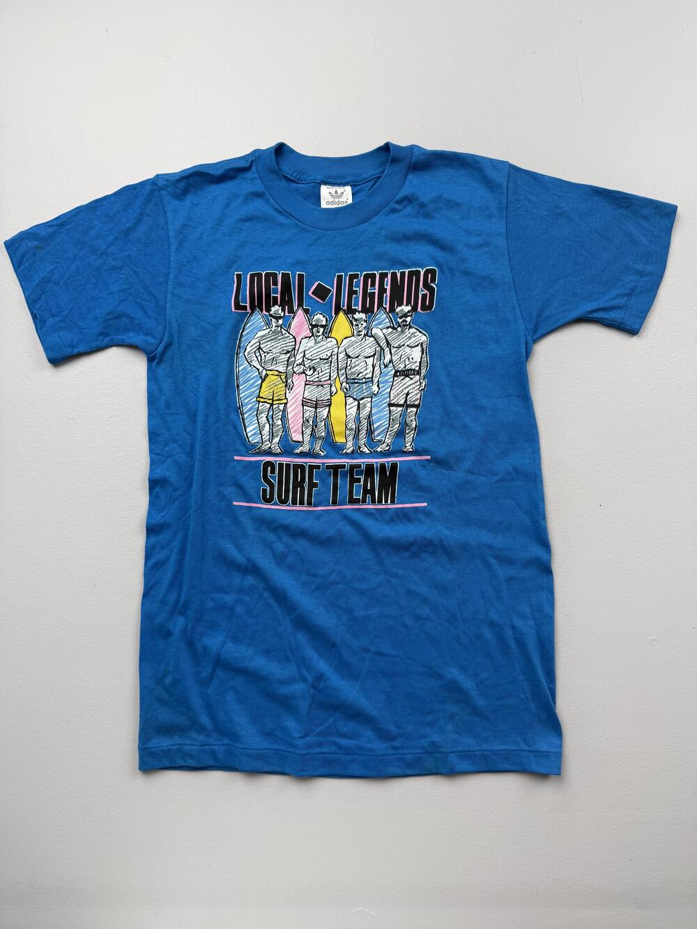 Vintage Adidas Shirt Mens XL Blue Local Legends Surf Team Graphic Tee USA VTG